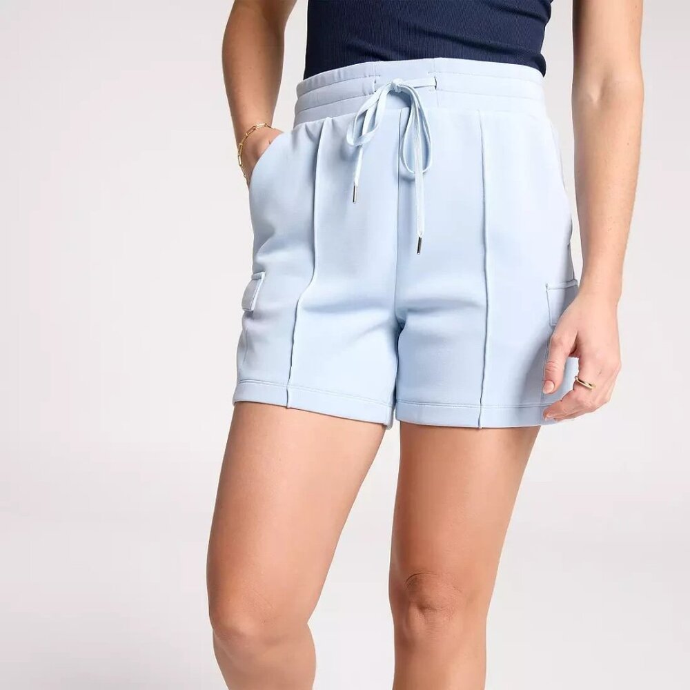 CALIA Women's Sandwash Cargo Shorts Pale Blue High Rise Size Small Pull On